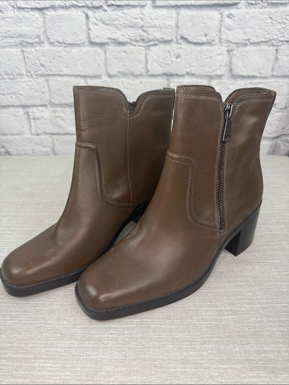 NATURALIZER Emmy Block Heel Leather Boots Size 11